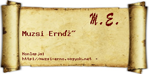 Muzsi Ernő névjegykártya